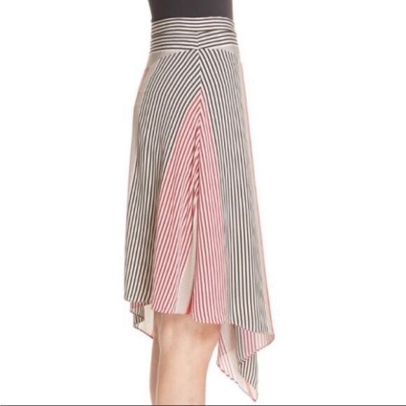 NWT Joie Moni Asymmetrical Striped Skirt 12 - Picture 2 of 5